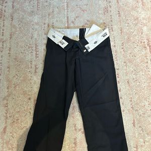 Black dickies fold over waist